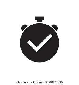 Marcar el diseño del icono del reloj aislado en fondo blanco