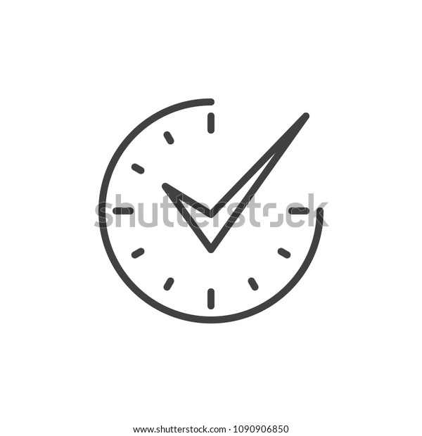 check mark on clock outline icon stock vector royalty free 1090906850 https www shutterstock com image vector check mark on clock outline icon 1090906850