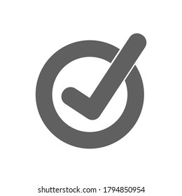 marca de verificación en círculo verde. icono de la lista de verificación aislado en fondo blanco. ilustración vectorial