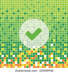 check mark on green moses background