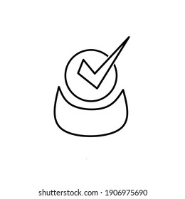 a check mark on the head is a sign of thinking right.
