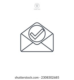 Check Mark on mail icon symbol template for graphic and web design collection logo vector illustration