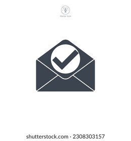 Check Mark on mail icon symbol template for graphic and web design collection logo vector illustration
