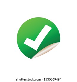 Check mark on white background. Illustration vector sign symbol.