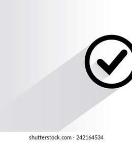 check mark on white background, flat and shadow theme