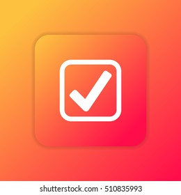 Check Mark orange bright app ui/ux Icon / Logo design