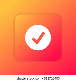 Check Mark orange bright app ui/ux Icon / Logo design
