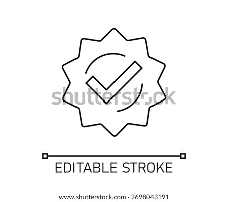 Check Mark Original Badge Icon Editable Stroke