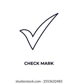 check mark outline icon. Linear vector from education concept. Thin line check mark icon isolated on white background