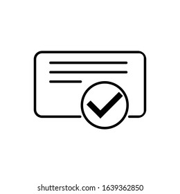 Check mark outline icon. Symbol, logo illustration for mobile concept and web design.