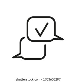 Check Mark Outline Vector Icon Isolated on White Background,  Line Tick Symbol for Web Site Design, Logo, App, UI.