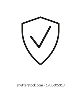 Check Mark Outline Vector Icon Isolated on White Background,  Line Tick Symbol for Web Site Design, Logo, App, UI.