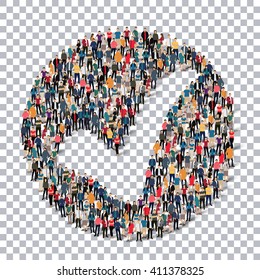 check mark people sign 3d