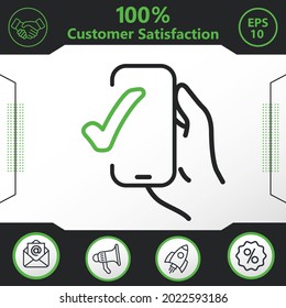 Marcar la marca en elementos gráficos de iconos vectoriales de teléfono para su trabajo - Diseño moderno