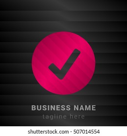 Check Mark Pink and black silk fashion premium icon / Logo
