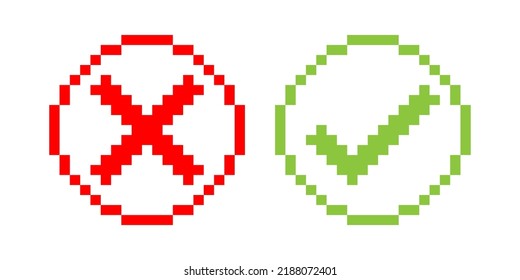 Check mark pixel art icons