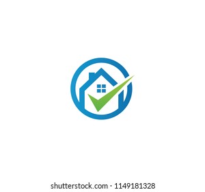 Check mark real estate logo template vector
