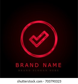Check mark red chromium metallic logo
