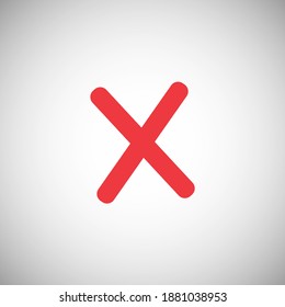 Marcar icono rojo en fondo blanco.Símbolo de concepto de ilustración creativa para aplicación web o móvil