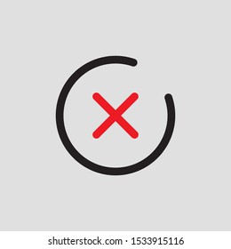 Check mark red line icons. Vector illustration. - Vector