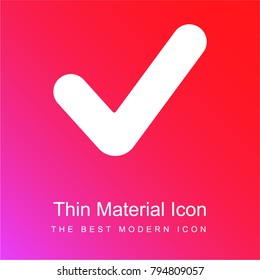 Check mark red and pink gradient material white icon minimal design