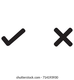 check mark right wrong black icon