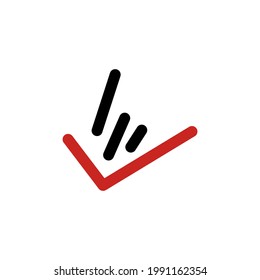 check mark rock metal hand finger gesture logo vector icon illustration