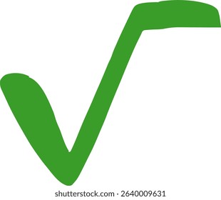 Check Mark Root Symbol Green Mathematical Root Symbol for Education or Approval