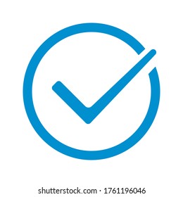 Check mark in round sign icon isolated on white background. Vector illustration. Eps 10.