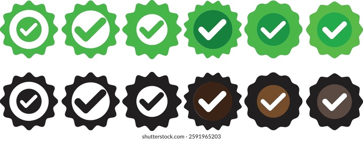 check mark seal Icon set vector illustration