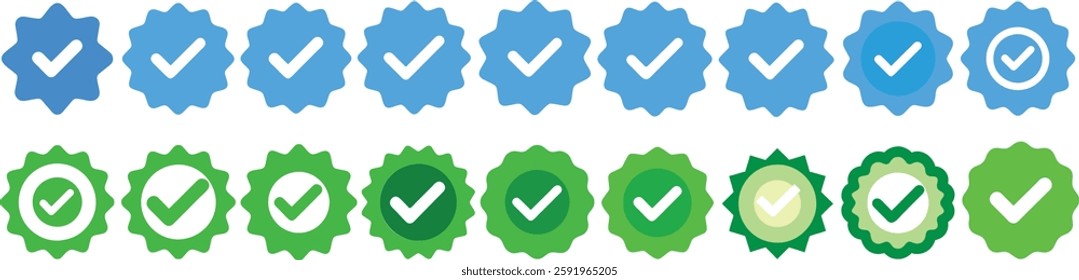 check mark seal Icon set vector illustration