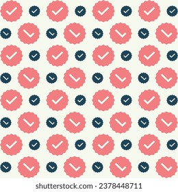 Check mark seamless creative repeating pattern vector illustration background