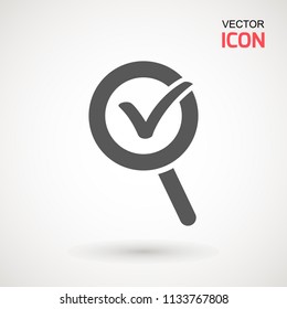 Check mark search graphic design single icon vector illustration