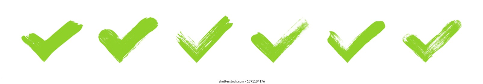 Marcar conjunto de marcas. Marca de verificación verde e iconos de la cruz roja. Ilustración vectorial.