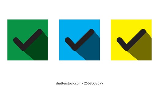 Check mark set icon. Simple web buttons. Checkmarks and confirm. 111