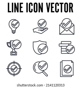 marca de verificación set icono plantilla de símbolo para el logotipo de colección de diseño gráfico y web ilustración vectorial