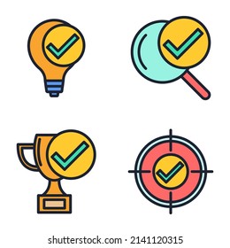 marca de verificación set icono plantilla de símbolo para el logotipo de colección de diseño gráfico y web ilustración vectorial