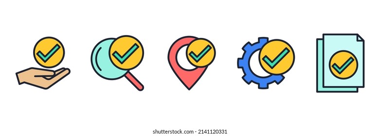 check mark set icon symbol template for graphic and web design collection logo vector illustration