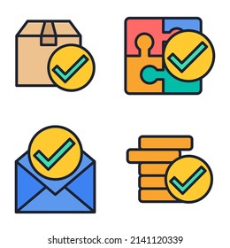 marca de verificación set icono plantilla de símbolo para el logotipo de colección de diseño gráfico y web ilustración vectorial