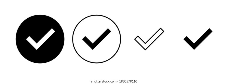 Check mark set. Check mark icon. Tick mark symbol vector