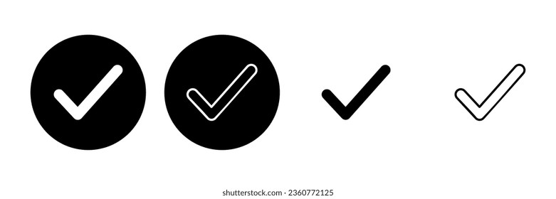 Check mark set. Check mark icon. Tick mark symbol vector