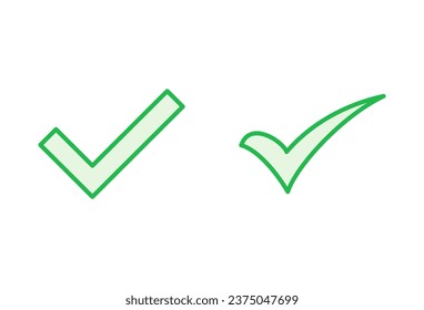 Markierungssatz überprüfen. Markierungssymbol überprüfen. Zeichen-Symbol, Vektorgrafik