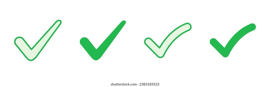 Check mark set. Check mark icon. Tick mark symbol vector