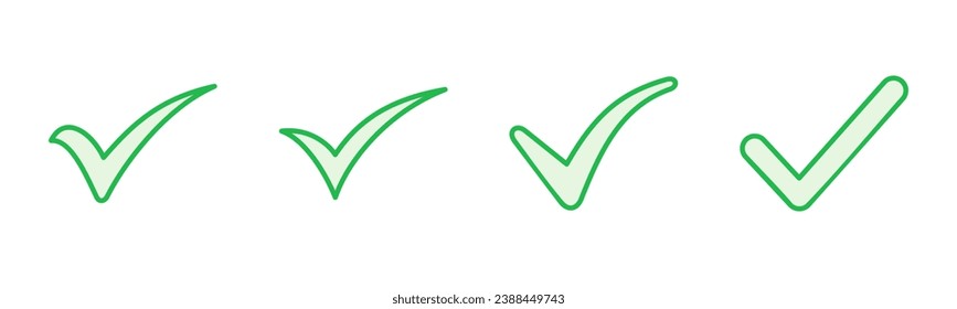 Check mark set. Check mark icon. Tick mark symbol vector