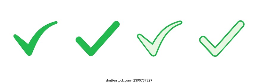 Check mark set. Check mark icon. Tick mark symbol vector