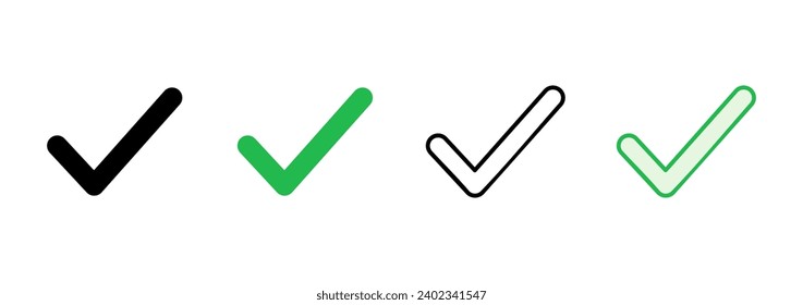 Check mark set. Check mark icon. Tick mark symbol vector