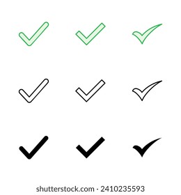 Marcar conjunto de marcas. Marcar icono. vector de símbolo de marca