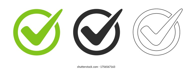 Check mark set vector icon