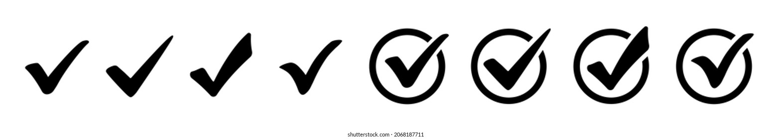 Check mark set vector icon