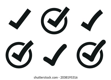 Marcar conjunto de marcas. Colección de iconos de marca de verificación de vectores. Estilo plano - vector de stock.